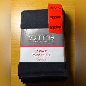 Yummie by Heather Thomson Opaque Black Tights - 2 Pack，size M